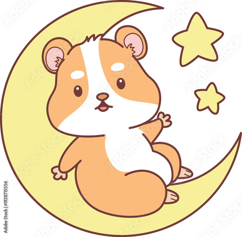 Cute set of hamster sticker with activity. Hamster 