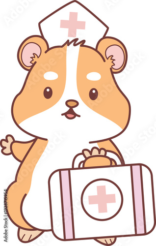 Cute set of hamster sticker with activity. Hamster 