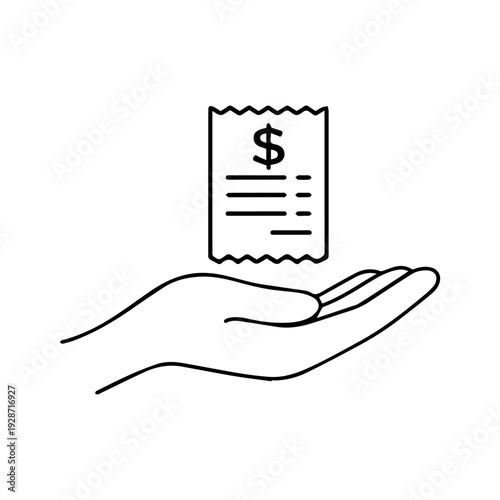 Hand holding a check line icon vector
Vector line icon on a white background