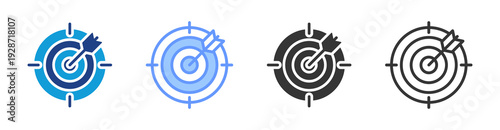 Target Identification icon set multiple style collection