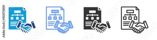 Deal Structure icon set multiple style collection