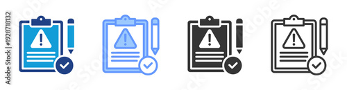 Risk Assessment icon set multiple style collection
