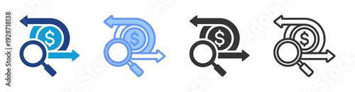 Cash Flow Analysis icon set multiple style collection