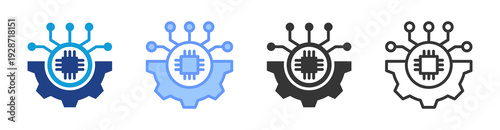 Technology Integration icon set multiple style collection