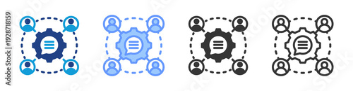 Stakeholder Communication icon set multiple style collection