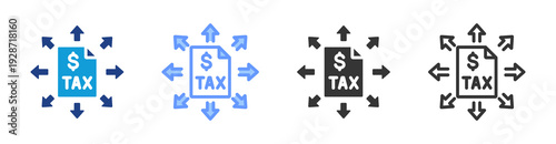Tax Implication icon set multiple style collection