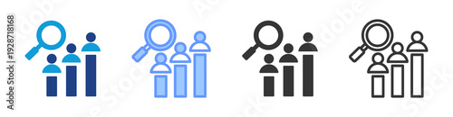 Competitor Evaluation icon set multiple style collection