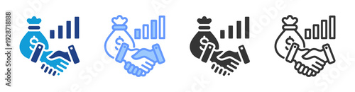 Earnout Agreement icon set multiple style collection