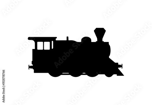 Classic Black Steam Locomotive Vector Illustration