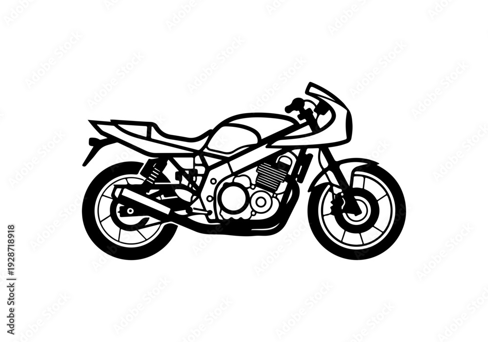 Obraz premium Minimalist Black Sport Motorcycle Vector Illustration