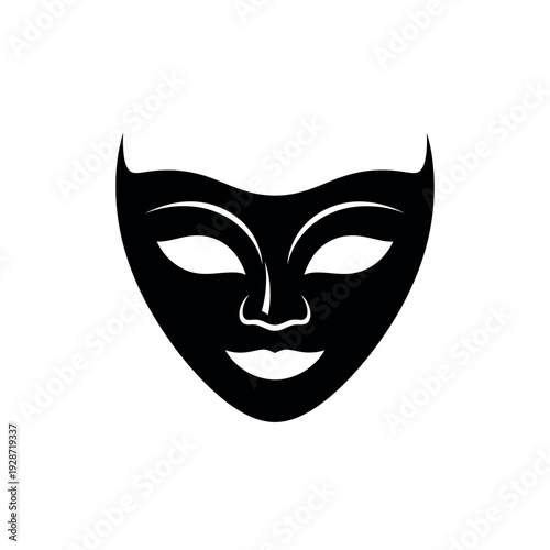 Black mask with eye and mouth openings.