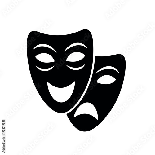 Comedy and Tragedy Masks Symbolizing Theater.
