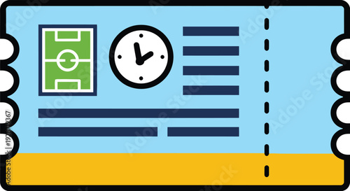 Football Match Ticket Vector Icon