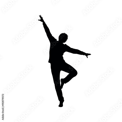 Dynamic Silhouette of a Person Dancing Gracefully.