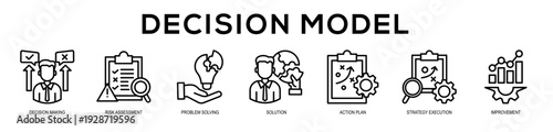 Decision Model web banner icon illustration concept