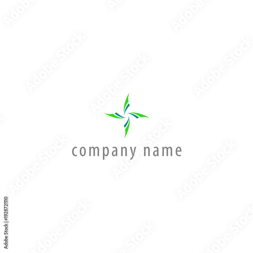 Free Download Dynamic Wind Turbine Logo Icon with Speed Lines in Light Green and Blue - GFXLoad