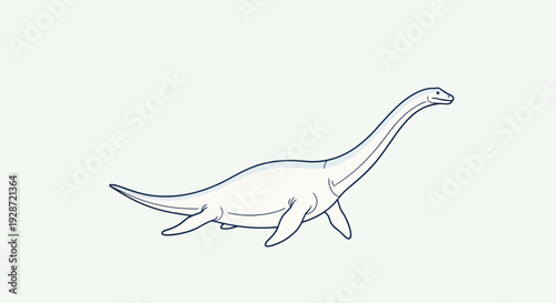 Simple Line Drawing of a Dinosaur.