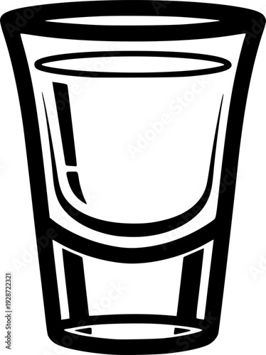 Espresso Shot Glass Demitasse Simple Line Art Vector
