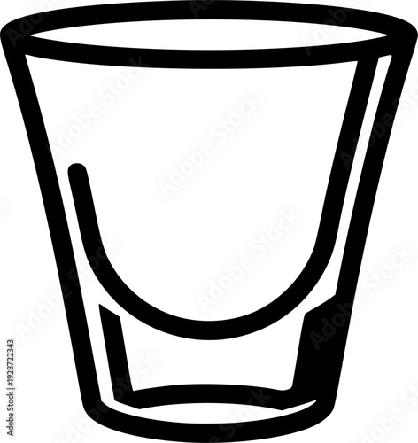 Espresso Shot Glass Demitasse Simple Line Art Vector
