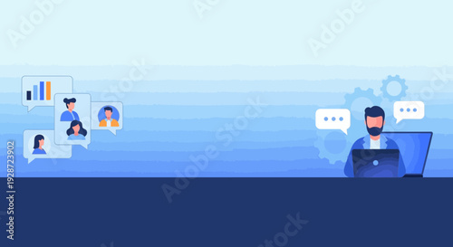 online business meeting, teamwork, remote work, communication concept