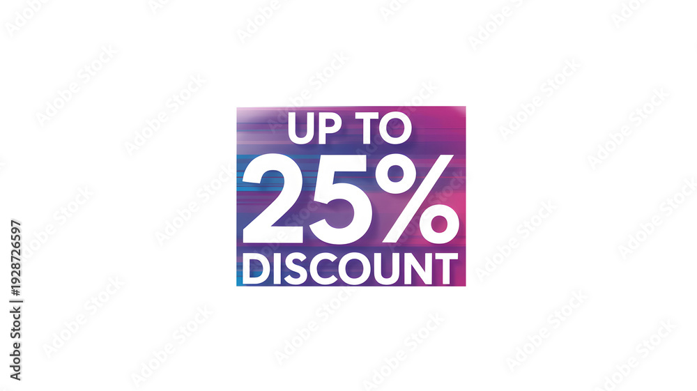 Fototapeta premium Discount offer banner with up to 25 percent off