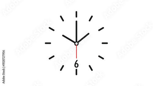 Minimalist wall clock face illustration with black hands pointing to ten past ten on a white background for time management concepts.
