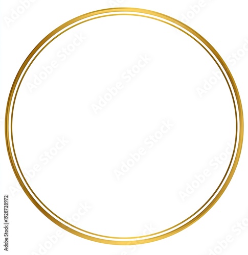 A simple, elegant, golden double-lined circle frame with a white void center