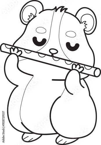 Coloring pages of Cute set of hamster sticker with activity.  Outline of hamster 