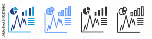 Variance Analysis icon set multiple style collection