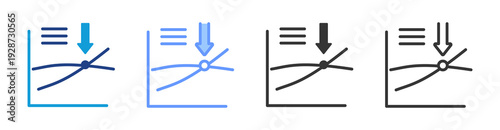 Break Even Analysis icon set multiple style collection