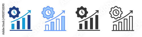 Operational Analysis icon set multiple style collection