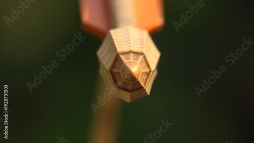 nock. Arrow nock fitted on bowstring, carved groove and wood grain in soft light. tutorial guides, club newsletters, designed for tourism and weekend activity guides, used by curriculum designers.