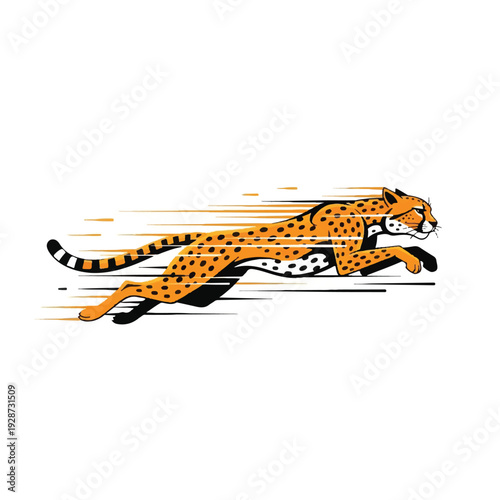 Cheetah Running Fast Illustration.