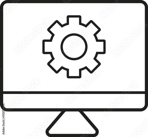 Website Settings Configuration Line Icon for Web Development, Software Management, Application Setup and Digital Technology Systems, Transparent Background.