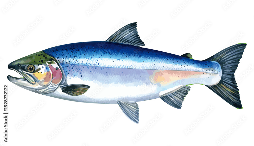 Obraz premium Salmon Fish Watercolor Illustration