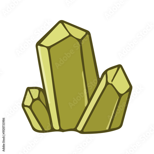 Yellow Crystal Cluster Illustration