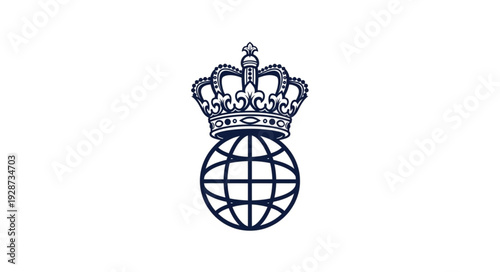 Crowned Globe Icon Simple Design Element.