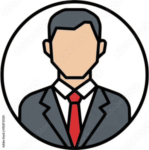 Businessman Profile Avatar Vector – Corporate Male Executive Flat Icon