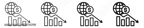 Economic Downturn  Icon Set Different Style Collection