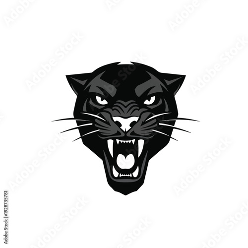 Black Panther Head Graphic Illustration Design 3.