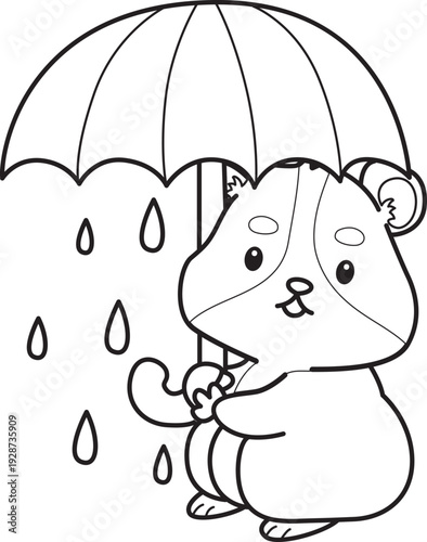 Coloring pages of Cute set of hamster sticker with activity.  Outline of hamster 