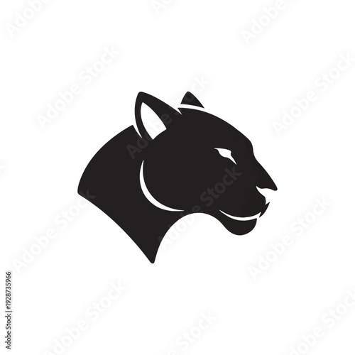 Black Panther Head Illustration Silhouette Profile.