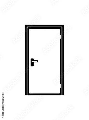 Minimalist Black Door Handle Vector Icon