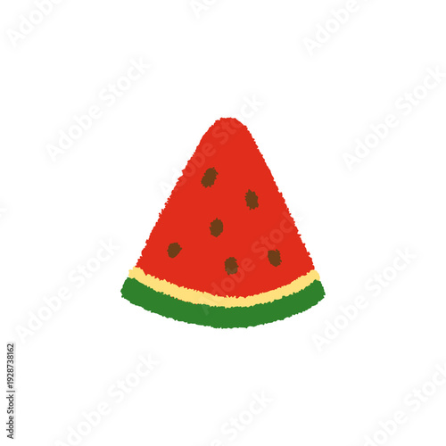 スイカ イラスト 夏 食べ物 カットスイカ 手描き シンプル