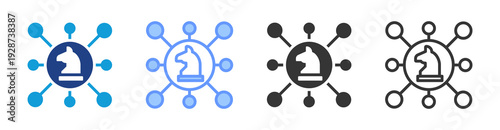 Channel Strategy  icon set multiple style collection