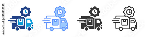 Last Mile Delivery icon set multiple style collection