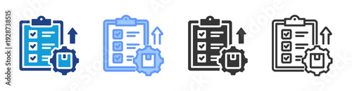 Capacity Planning icon set multiple style collection