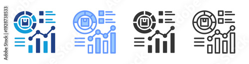 Distribution Metrics icon set multiple style collection