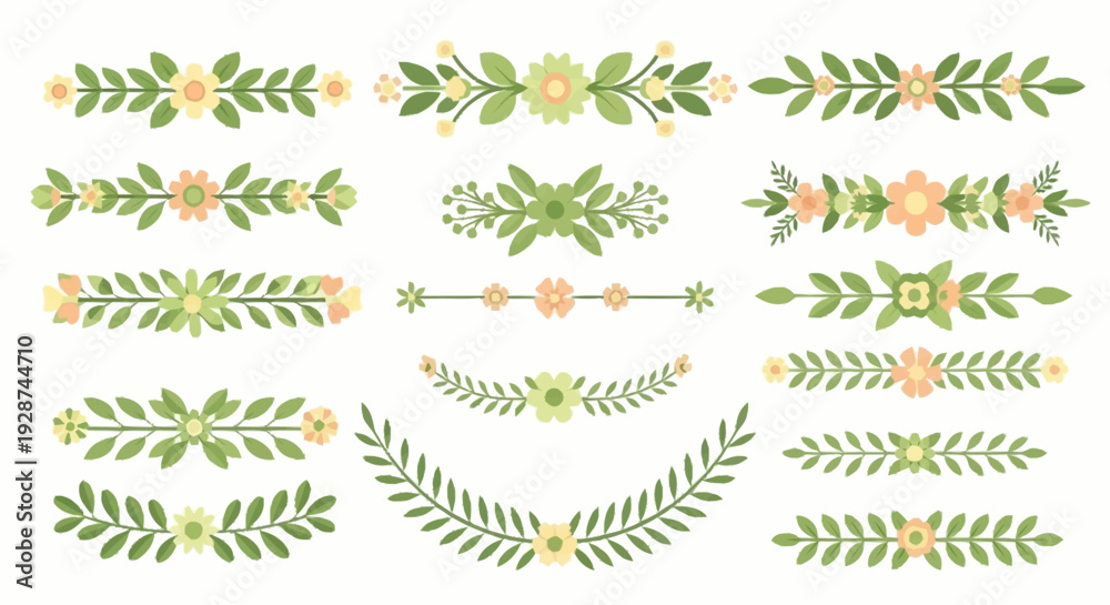 Obraz premium Elegant Floral Borders and Decorative Elements for Any Design
