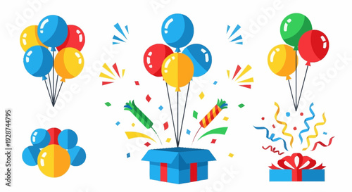 Colorful Balloons and Festive Surprises for Celebrations